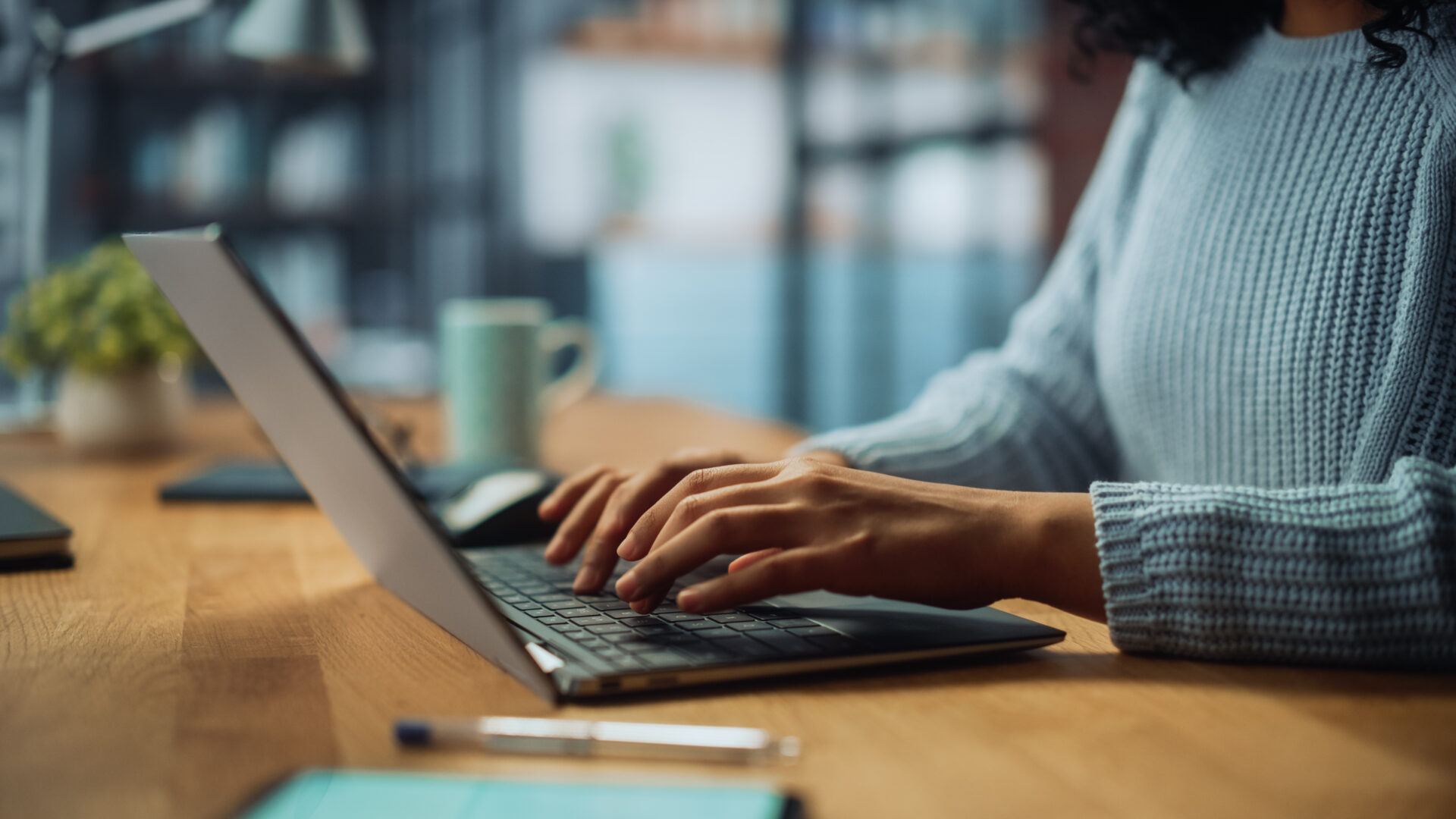 Woman using laptop